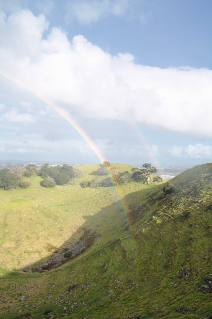 Nový Zéland 02 - Mangere Moutain, Doubvle Rainbow