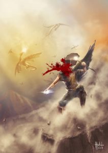 Scene with Dragons (face)
