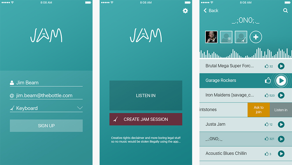 Jam App - Enter and jam